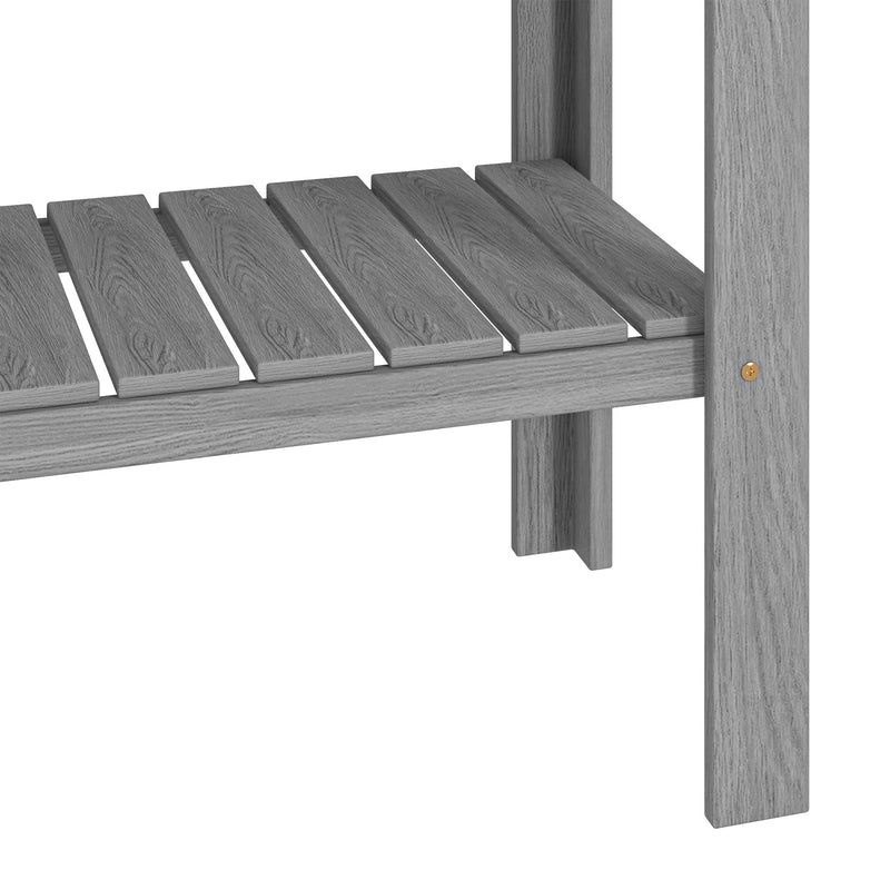 Outsunny Wooden Raised Garden Bed, Elevated Planter Box with Storage Shelf and Drainage Holes, Raised Planter with Legs, Grey AOSOM
