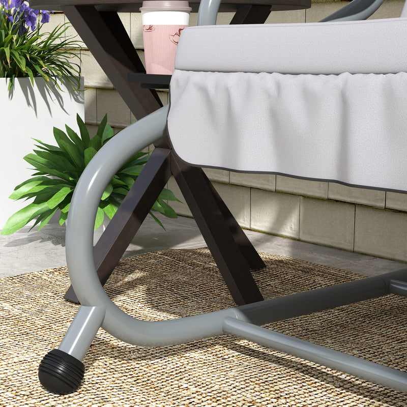 Three Seater Garden Swing Chair with Adjustable Canopy Light Grey by Outsunny