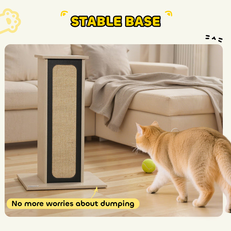 Cat Scratching Post With Replaceable Board And Perch For Indoor Play, Oak AOSOM