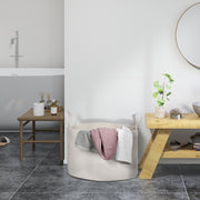 88L Cotton Rope Laundry Basket With Carry Handles For Clothes Storage, Cream White