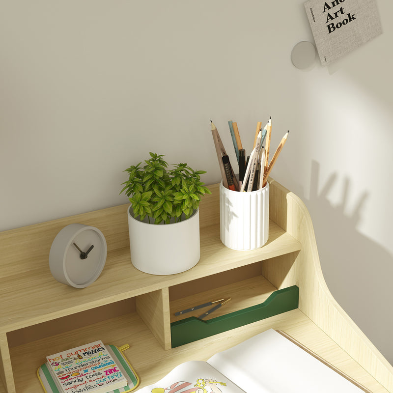 Kids Desk and Chair Set with Storage Shelves and Drawer Green by AIYAPLAY