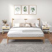 Set of 2 Modern Bedside Tables with Drawer and Shelf for Bedroom or Living Room White