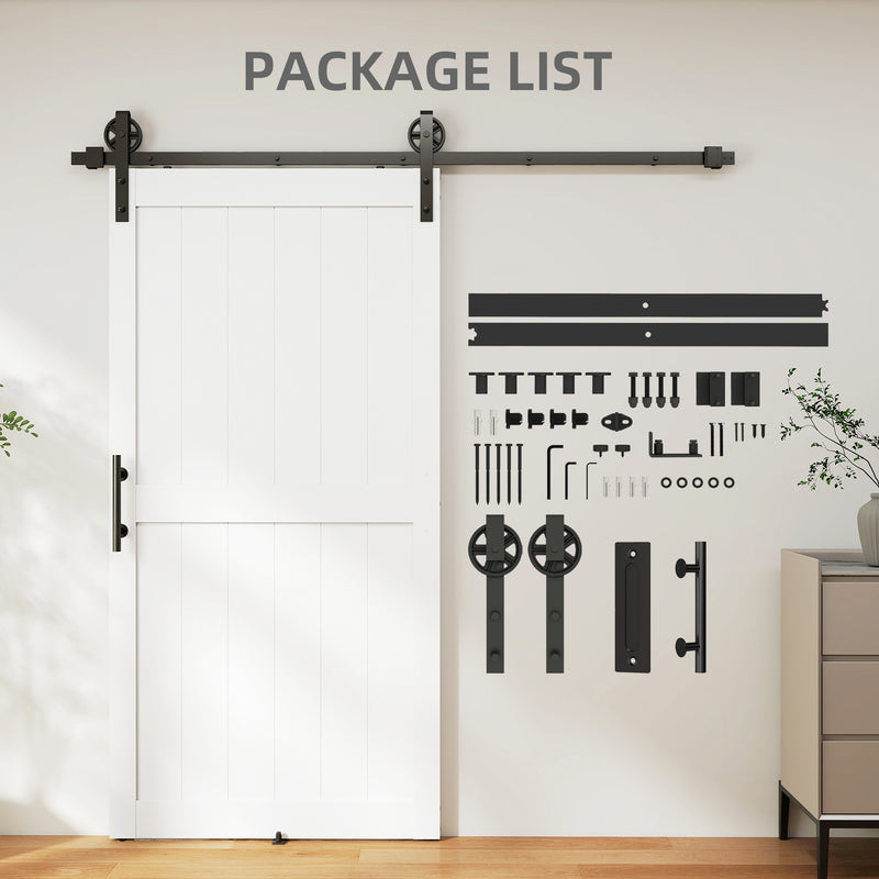 Sliding Barn Door Kit for Quiet Space Saving Room Separation White