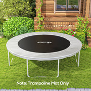 10ft Trampoline Replacement Mat With Spring Tool and 54 V Hooks For Outdoor Use Black AOSOM