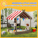 Wooden Kids Sandbox With Blackboard Sink Toys and Seats for Ages 3-7 Grey by Outsunny