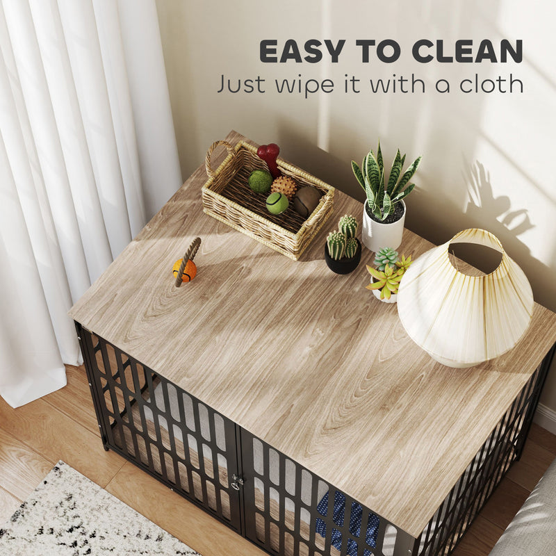 Extra Large Indoor Dog Crate with Anti-Chew Mesh and Secure Door by PawHut