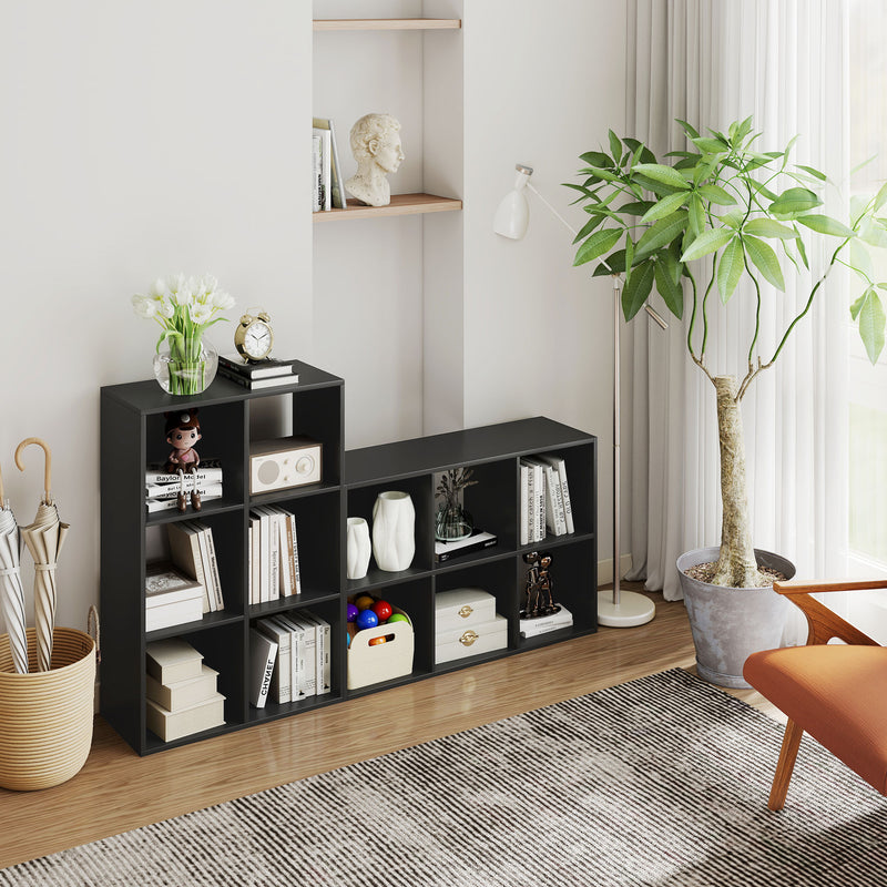 6 Cube Storage Bookshelf With Open Shelves Ideal For Home Or Office Use Black
