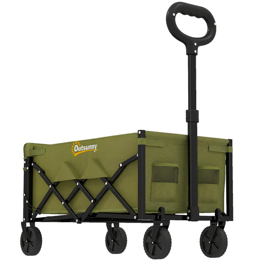 Folding Festival Trolley for Easy Transport of Camping or Garden Gear Black Outsunny