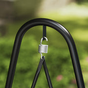 Light Grey Rattan Swing Chair with Stand and Cushion for Garden Balcony and Deck by Outsunny