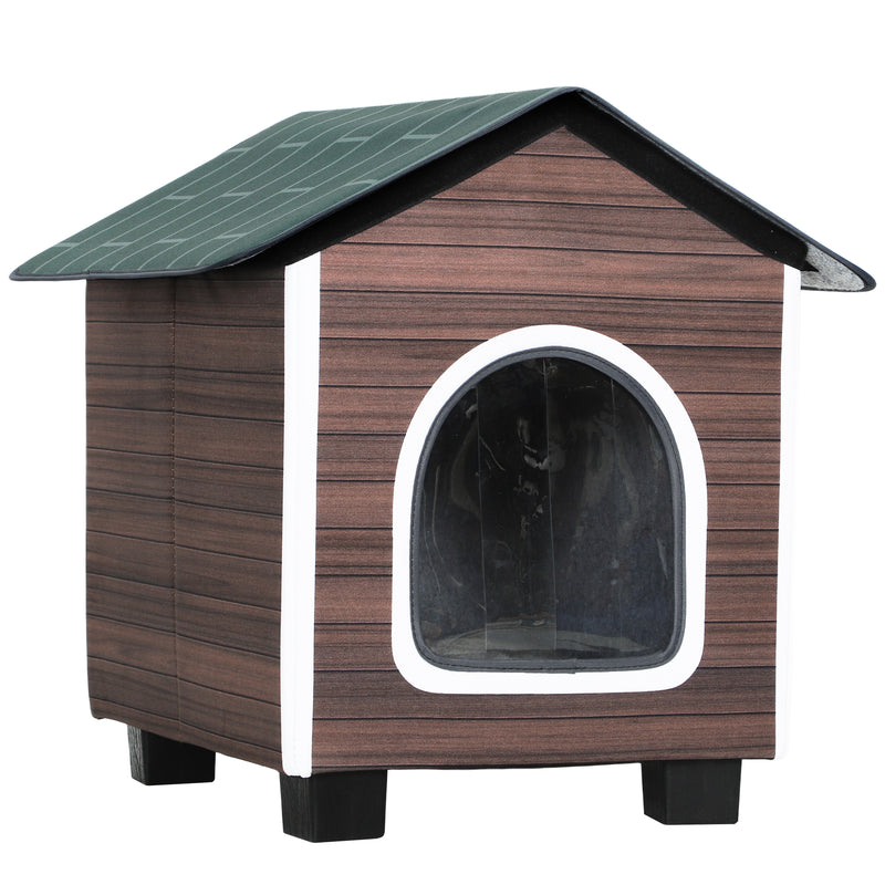 Insulated Outdoor Cat House With Waterproof Roof And Raised Base For Winter Comfort Red Brown