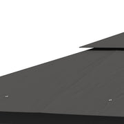 Grey 3 x 3m Steel Frame Garden Gazebo with Drapes, Double Roof for Outdoor Shade