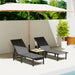 Set of 2 Reclining Sun Loungers with Adjustable Backrest in Grey by Outsunny