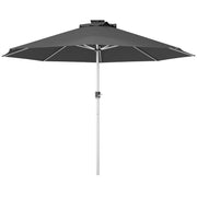 Grey 3m Garden Parasol with Solar LED Lights for Shaded Outdoor Seating