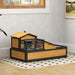 Wooden Tortoise House with Balcony Tray and Roof for Indoor and Outdoor Yellow by PawHut