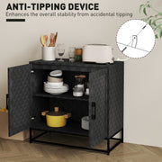 Black Modern Sideboard with Adjustable Shelf and 2 Doors for Living Room Storage by Homcom