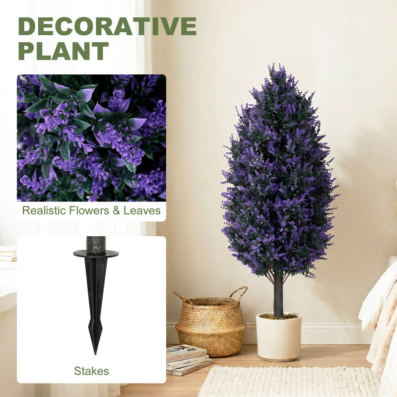 Artificial Lavender Towers Set of 2 for Easy Year Round Garden Colour Blue