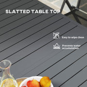 Grey Aluminium Extending Garden Table for 6 to 8 Seater with Slatted Top by Outsunny