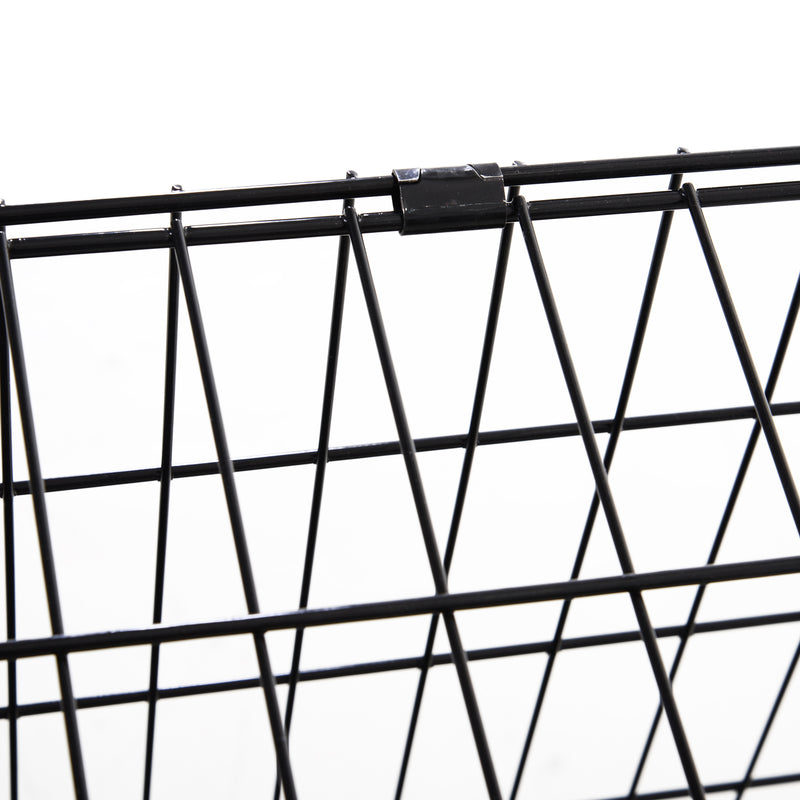 Collapsible Dog Travel Cage with Removable Tray and Trapeze Design Perfect For Hatchback Cars 93 x 58 x 65cm by PawHut