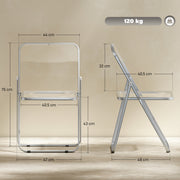 Folding Chairs Set of 4 Space Saving Clear Acrylic for Kitchen Dining or Home Office AOSOM