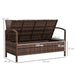 125L Garden Storage Bench with Cushion Brown by Outsunny