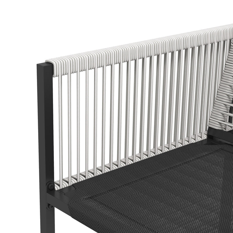 Five Piece Metal Patio Dining Set with Folding Back Chairs Light Grey by Outsunny