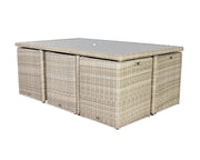 Royalcraft Wentworth rattan dining table with tempered glass top