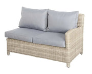 Royalcraft Wentworth rattan left-hand sofa bench with grey cushions