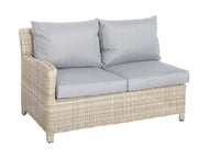 Royalcraft Wentworth rattan right-hand sofa bench with grey cushions
