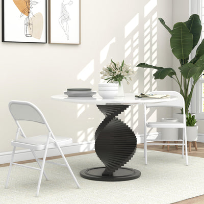 Set of Two Folding Chairs with Cushioned Seats Ideal for Extra Seating, White