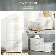 White Six Cube Modular Storage Unit for Home and Office by HOMCOM