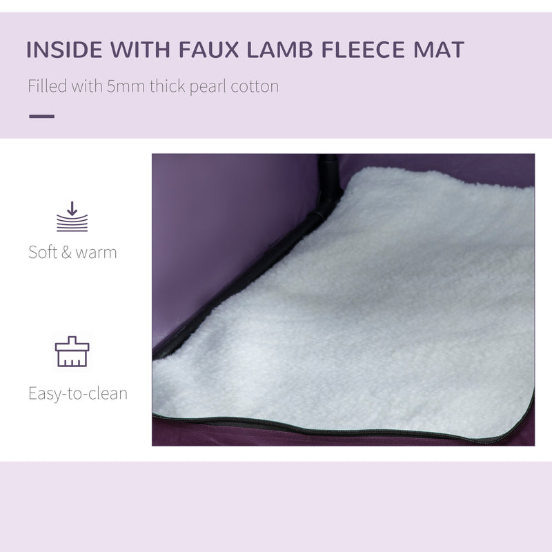 Soft Pet Carrier with Cushion for Small and Medium Dogs Ideal for Travel 80cm, Purple