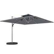 Grey 3m Garden Cantilever Parasol with Solar LED Lights and 360 Degree Rotation by Outsunny