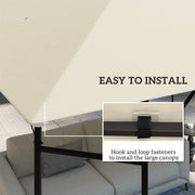 Cream 3m x 3m Gazebo Canopy Replacement UV-Resistant Waterproof Cover by Outsunny