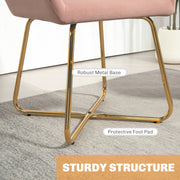 Upholstered Accent Armchair with Gold Metal Legs Ideal for Living Room or Bedroom Pink