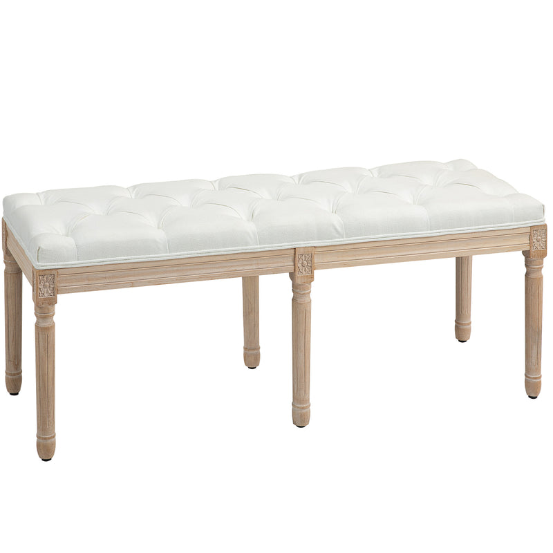 Vintage French Style Bed End Bench Cream White by HOMCOM