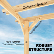 3x3m Wooden Garden Pergola with Trellis for Natural Shade and Privacy Nature Wood Finish Outsunny