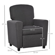 Kids 2 in 1 Armchair Sofa With Footrest Ideal for Playroom or Bedroom Use, Grey
