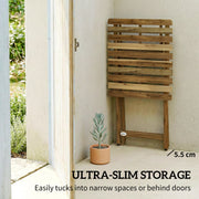 Small Folding Garden Table for Easy Outdoor Dining and Entertaining, Natural Acacia Wood Outsunny