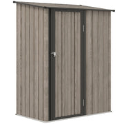 5ft x 3ft Metal Garden Storage Shed Light Grey Lockable Tool Shed with Sloped Roof by Outsunny
