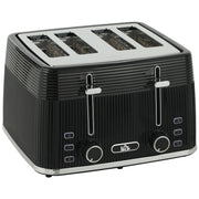 4 Slice Toaster with Dual Controls for Fast Family Breakfasts Black Silver Tone Homcom