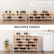 Three Tier Wooden Wine Rack Holds 36 Bottles Natural Finish by HOMCOM