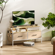 TV Stand Cabinet for 55 Inch TVs with Storage Drawers and Shelves for Living Room, Natural Wood