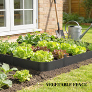 Metal Garden Border Fence Easy Fit Flexible Panels for Neat Flowerbeds and Paths Black AOSOM