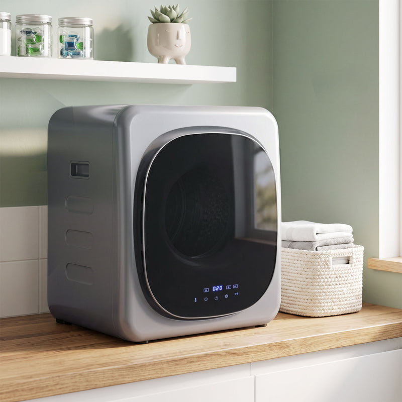 Compact Vented Tumble Dryer for Small Flats and Caravans with Quick Drying Silver