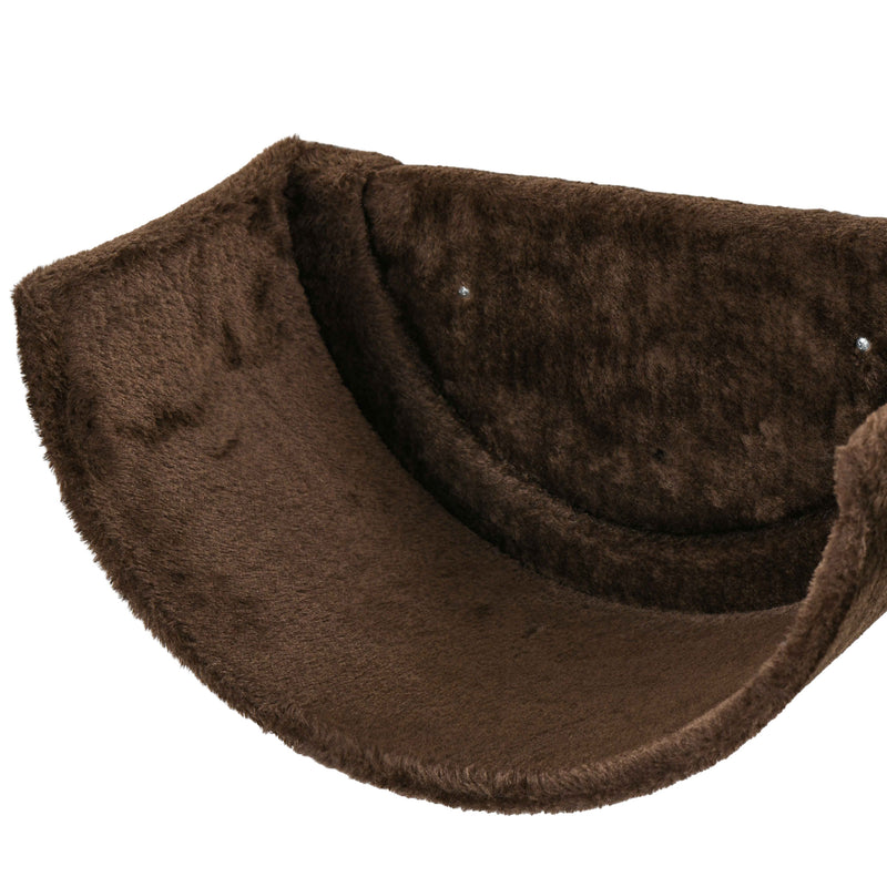 Wall Mounted Cat Shelves with Hammock Nest and Scratching Post for Climbing Fun Brown