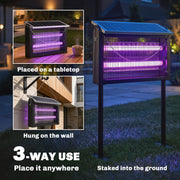 Solar Bug Zapper for Automatic Mosquito Control in Large Gardens or Patios Black Outsunny