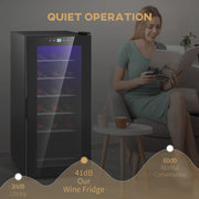 Freestanding Wine Cooler 18 Bottle Capacity With Digital Touch Control And LED Light Black