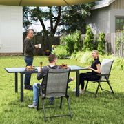 Set of Two Folding Outdoor Chairs Black and Grey Lightweight and Portable by Outsunny