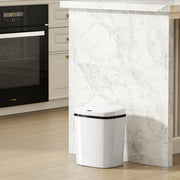 15L Touchless Sensor Bin With Automatic Lid Easy Clean For Kitchen Or Bathroom White AOSOM