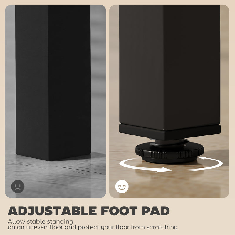 Bar Table for Small Spaces with Easy Clean Marble Effect Top Black Marble Effect AOSOM